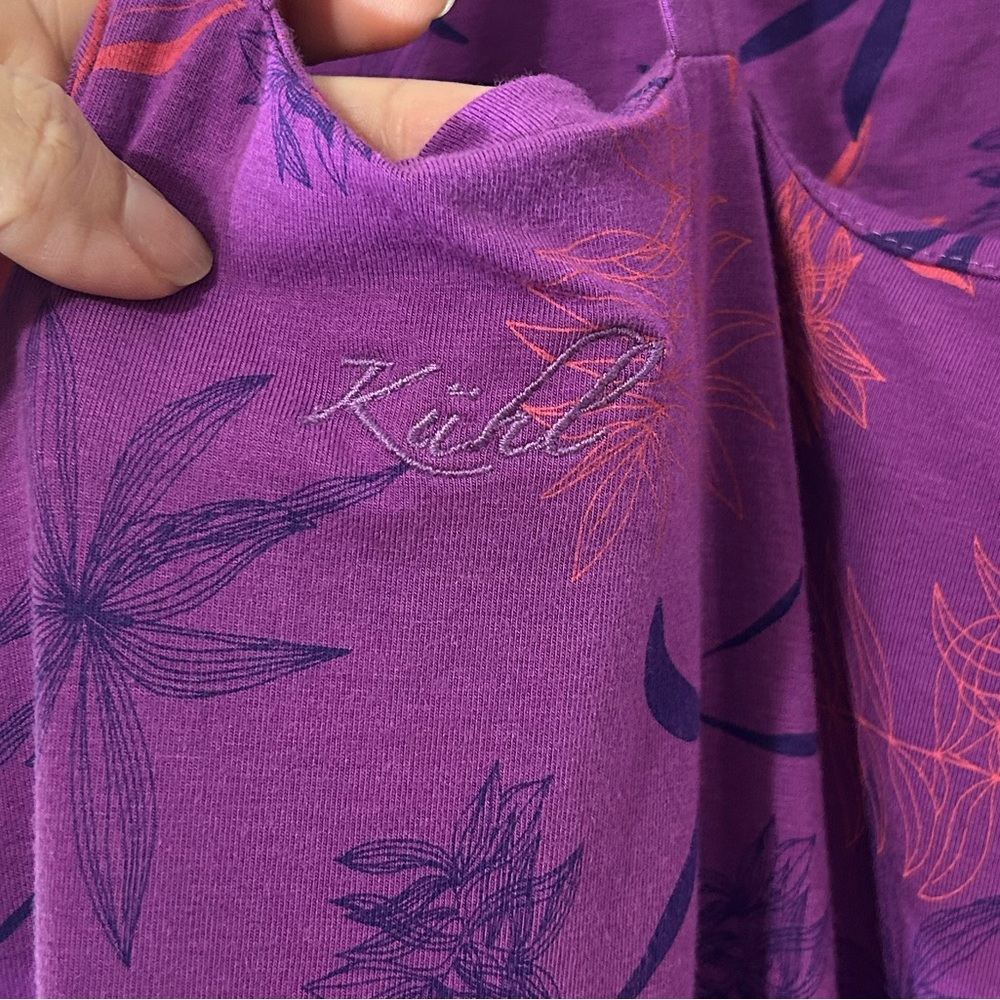Kuhl Women’s Java Cross Back Purple Flora Stretchy Athleisure Dress Size M - Picture 7 of 11